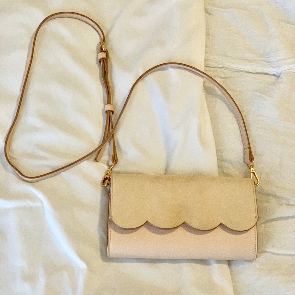 Light pink crossbody Lauren Conrad bag